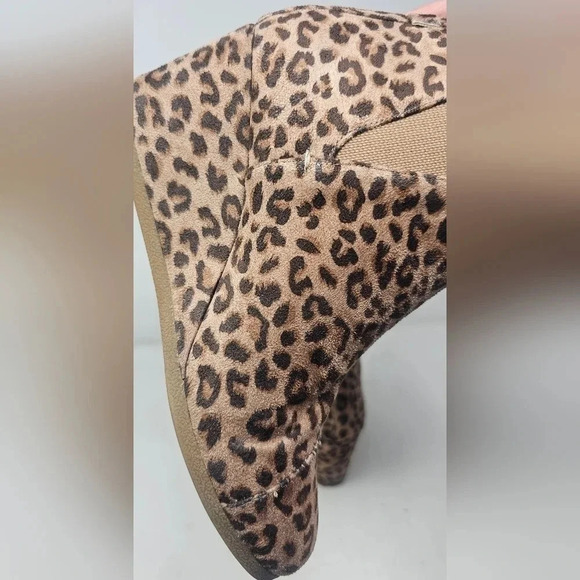 Dunes Women's Zoe Leopard Print Faux Suede Ankle Wedge Booties Size 8.5 W - Picture 6 of 15